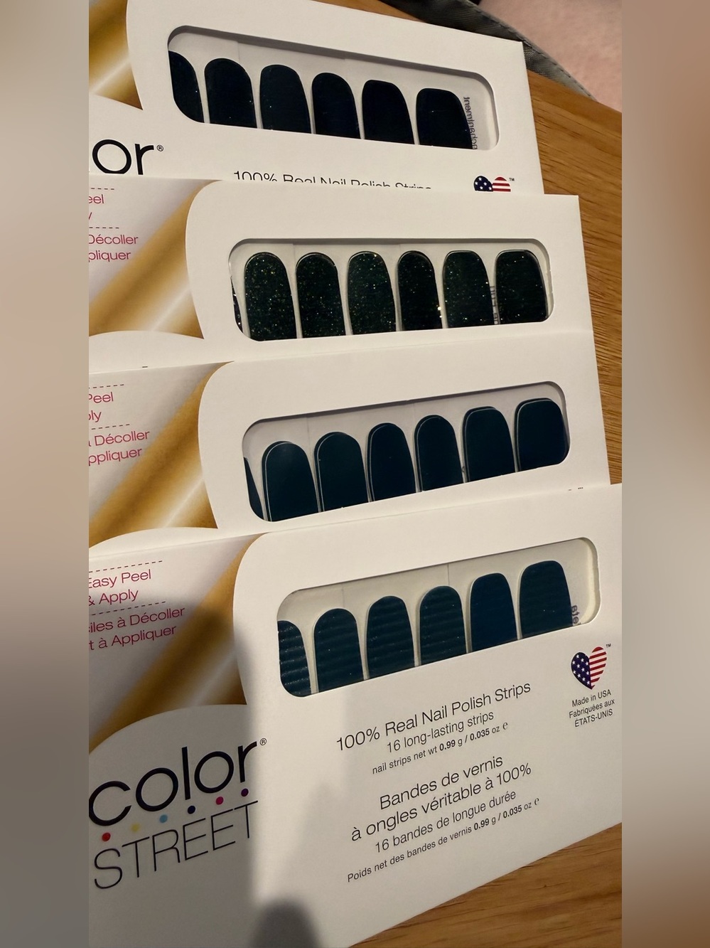 4 Packages Color St. nail wraps greens
